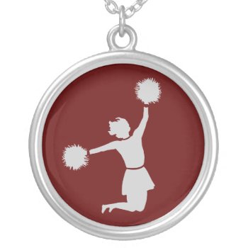 Cheerleader In Silhouette Sterling Silver Necklace by DigitalDreambuilder at Zazzle