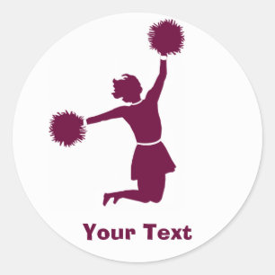Cheerleader In Silhouette Sticker Sheets
