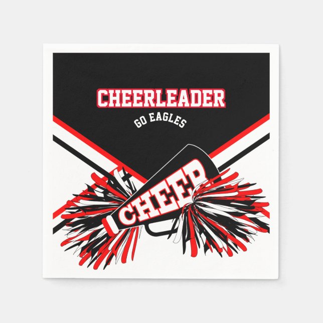 Cheerleader in White, Red and Black Napkins (Front)