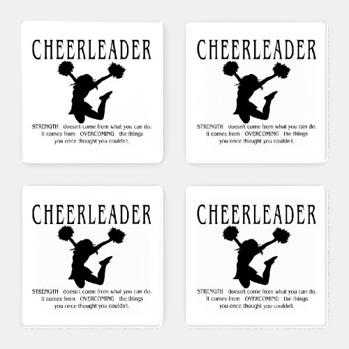 Cheerleader inspirational Quote Coaster Set