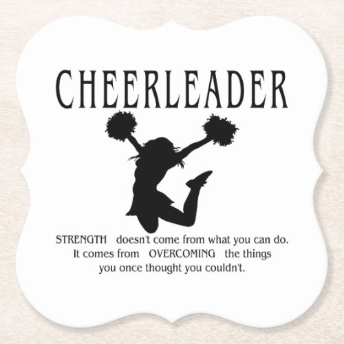 Cheerleader inspirational Quote Paper Coaster