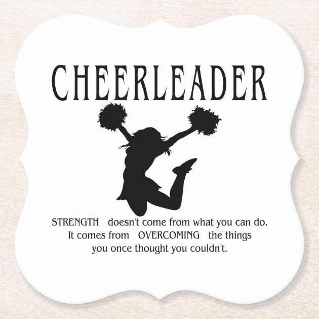 Cheerleader Inspirational Quote Paper Coaster | Zazzle