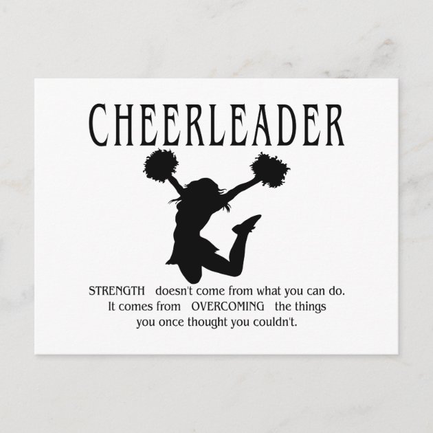 Cheerleader Inspirational Quote Postcard | Zazzle