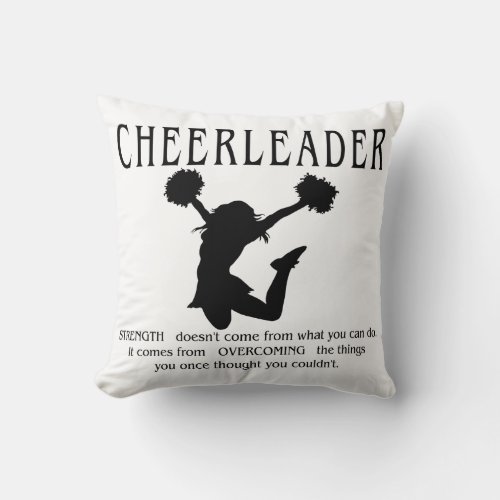 Cheerleader inspirational Quote Throw Pillow