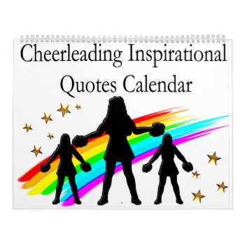 Cheerleader Inspirational Quotes Calendar by MySportsStar at Zazzle