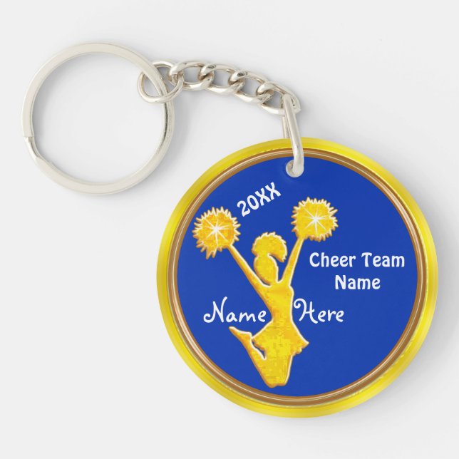 Cheerleader Keychains, 3 Text Box Templates Keychain (Front)