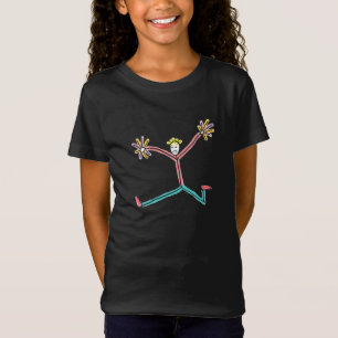Cheerleader Leaping Stick Figure T-Shirt