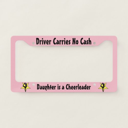 Cheerleader license plate holder license plate frame