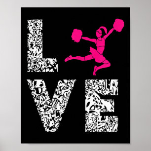 Cheerleader Love Cardio Pom Poms Girl Cheerleading Poster