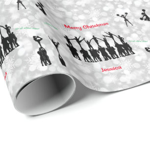 Cheerleader Merry Christmas Gift Wrap Paper