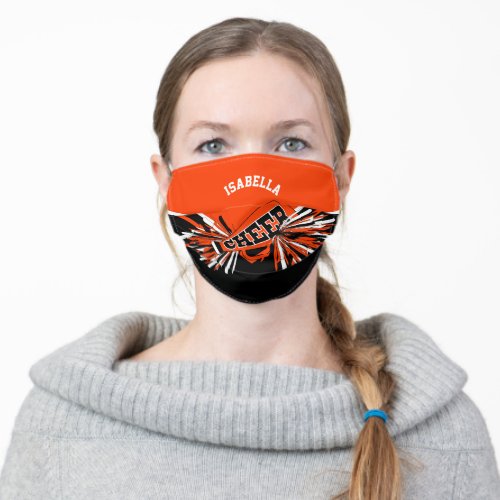  Cheerleader _ Orange Adult Cloth Face Mask