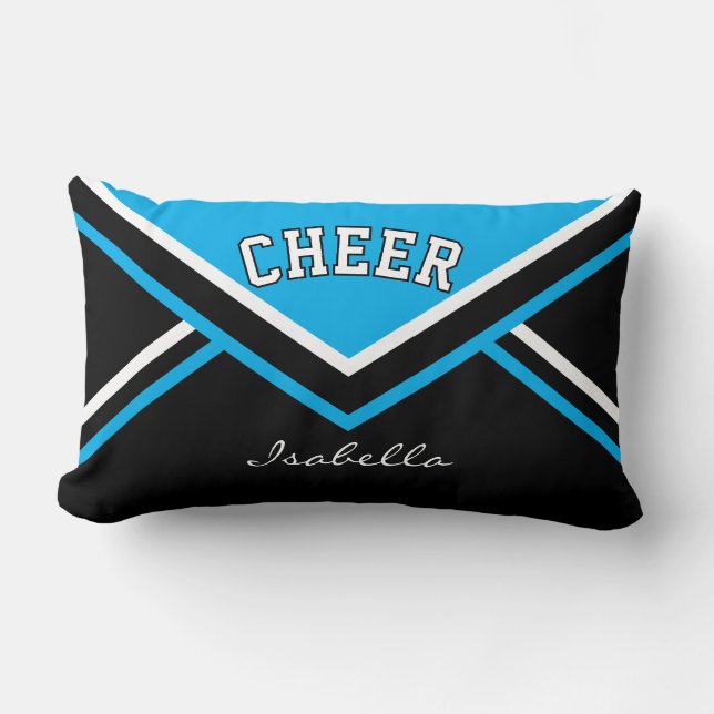 Cheerleader 📣 Outfit in Baby Blue 2 Lumbar Pillow (Front)