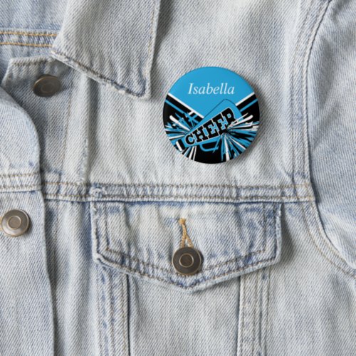 Cheerleader Outfit in Baby Blue and Black Button