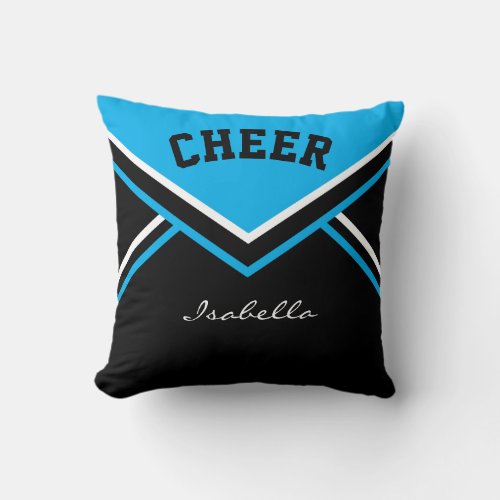 Cheerleader  Outfit in Baby Blue Throw Pillow