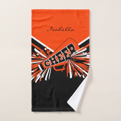 Cheerleader Outfit in Black Orange  and White Hand Towel