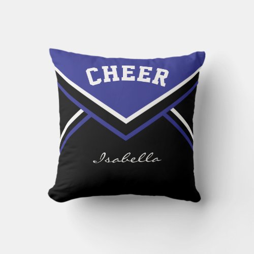 Cheerleader  Outfit in Dark Blue Throw Pillow