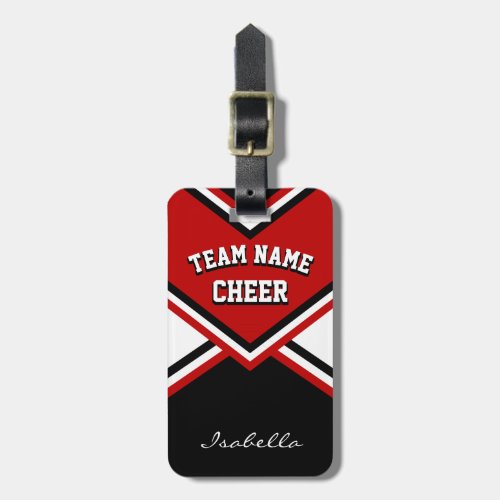 Cheerleader Outfit in Dark Red Black and White Luggage Tag