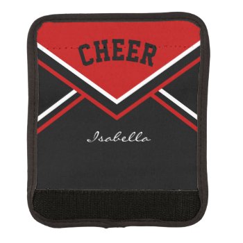 Cheerleader Outfit In Dark Red Luggage Handle Wrap by DesignsbyDonnaSiggy at Zazzle