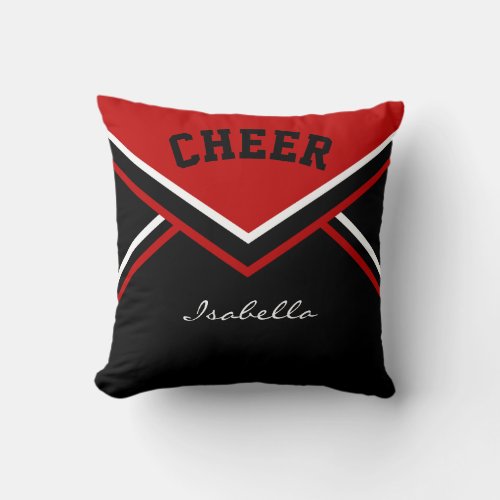 Cheerleader  Outfit in Dark Red Throw Pillow