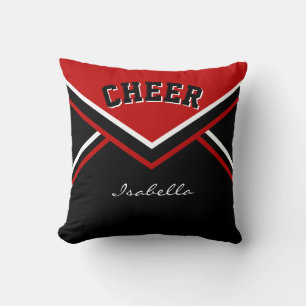 Cheerleader 📣 Outfit in Dark Red Throw Pillow