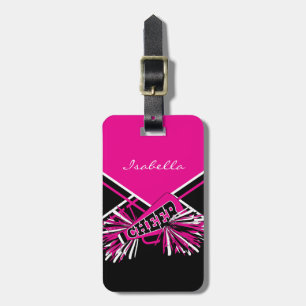 Cheerleader 📣 Outfit in Hot Pink, White & Black Luggage Tag