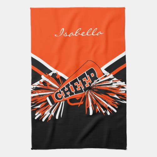 Cheerleader Outfit in Orange Black  White Towel