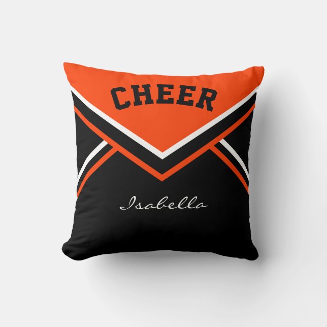 Cheerleader 📣 Outfit in Orange Throw Pillow (Front)