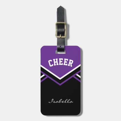 Cheerleader Outfit in Purple Luggage Tag