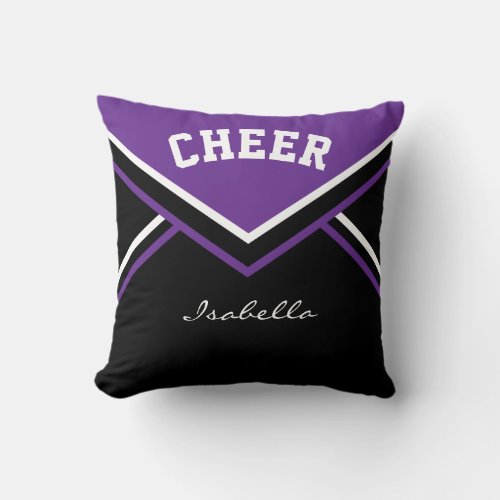 Cheerleader  Outfit in Purple Throw Pillow