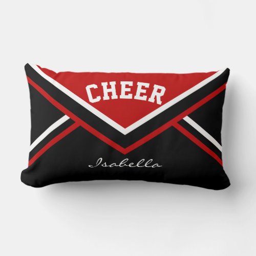 Cheerleader  Outfit in Red 2 Lumbar Pillow