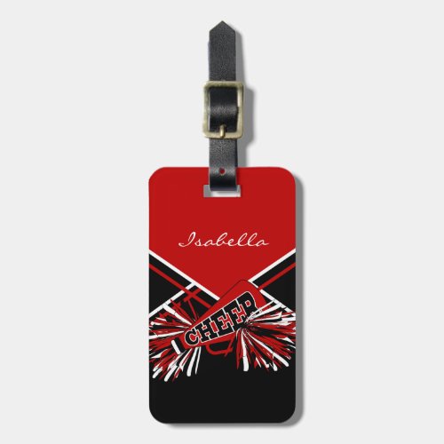 Cheerleader  Outfit in Red and Black Luggage Tag