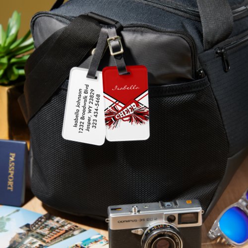 Cheerleader Outfit in Red and White Luggage Tag