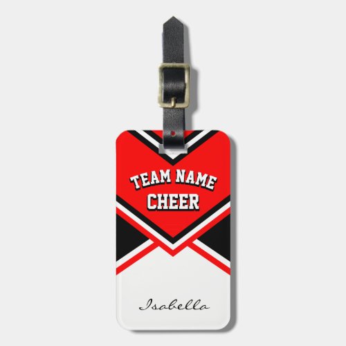 Cheerleader Outfit in Red Black and White Luggage Tag