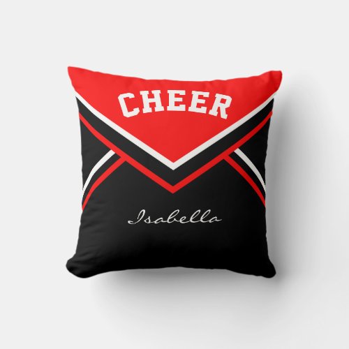 Cheerleader  Outfit in Red Throw Pillow