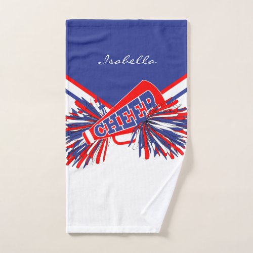 Cheerleader Outfit in Red White and Blue Hand Towel