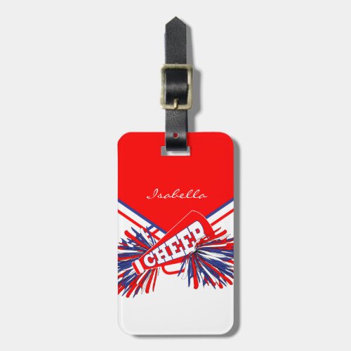 Cheerleader Outfit in Red White  Blue Luggage Tag