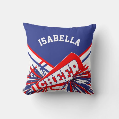 Cheerleader Outfit in Red White Blue Throw Pillow