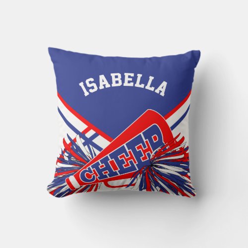 Cheerleader Outfit  Pom Poms _ Patriot Throw Pillow
