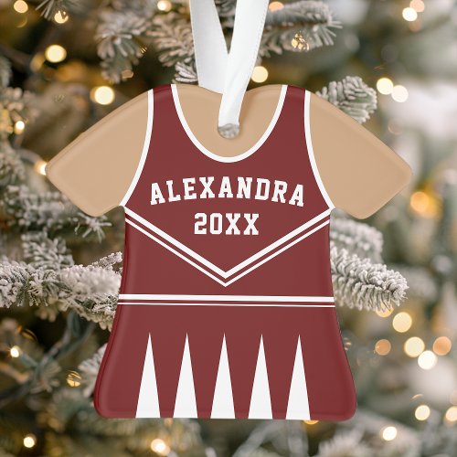 Cheerleader Outfit Varsity Team Uniform Maroon Ornament