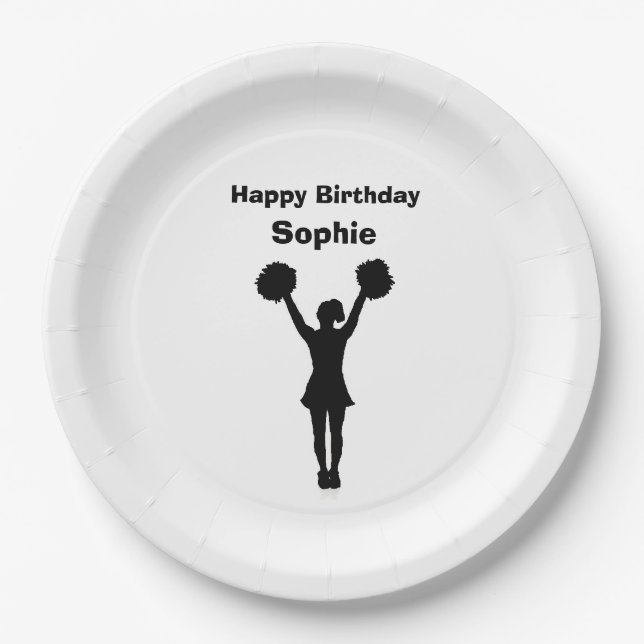 "Cheerleader" Paper Plates (Front)