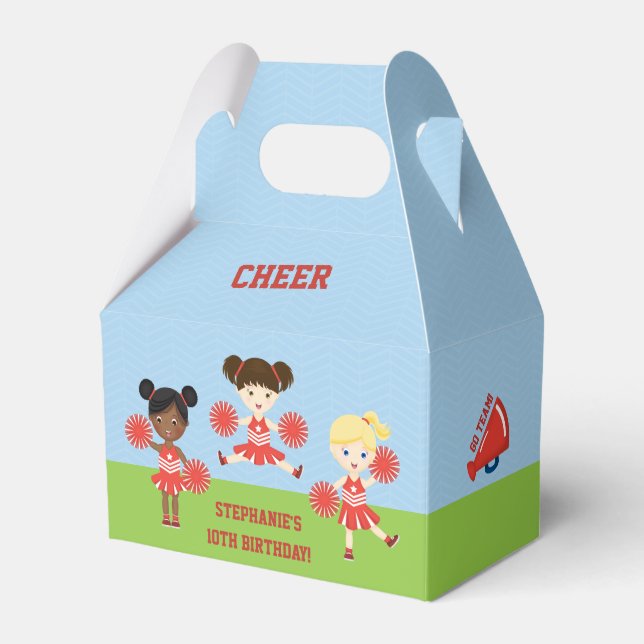 Cheerleader Party Favor Boxes (Front Side)