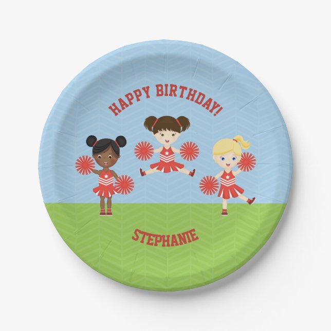 Cheerleader Party Paper Plates (Front)