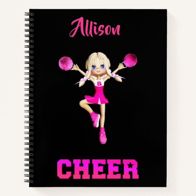Cheerleader Personalized Cheer Spiral Notebook (Front)