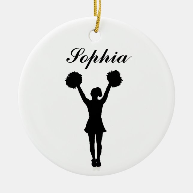 Cheerleader Personalized Christmas Ornament (Front)