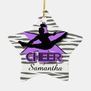 Cheerleader Personalized tiger Christmas ornament