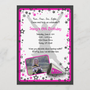 Cheerleader Photo Invitation