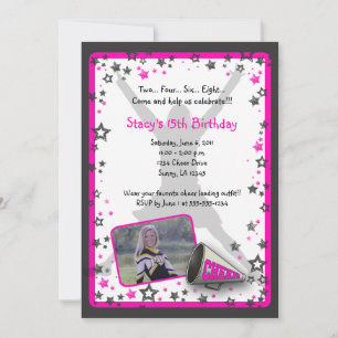 Cheerleader Photo Invitation
