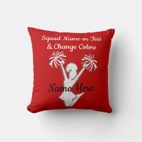 Cheerleader Pillow Personalized Your Text Colors