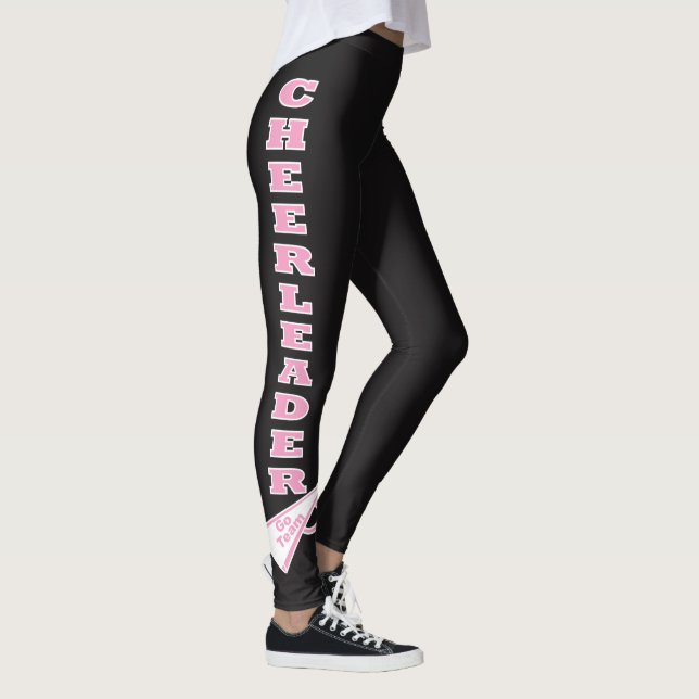 Cheerleader Pink Typography Letters Leggings (Right)