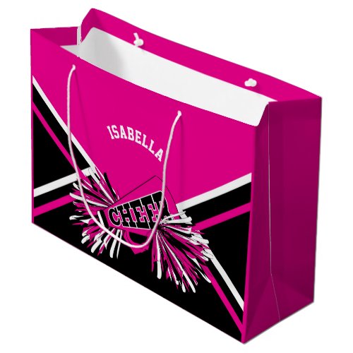 Cheerleader  _ Pink White and Black _ Large Gift Bag